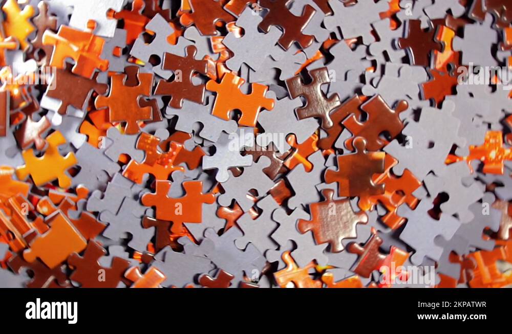 Colored Puzzle Pieces that Rotating Counterclockwise Stock Video