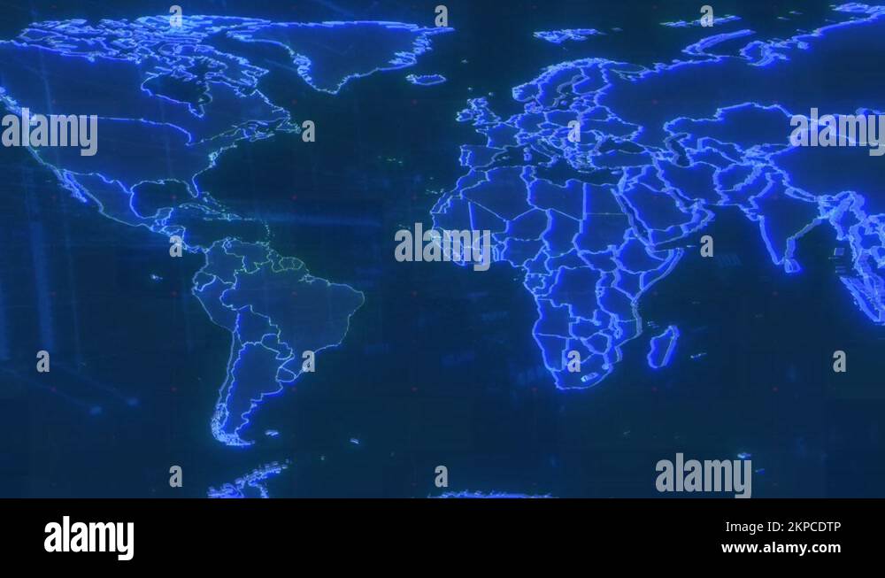 3D animation of an world map and all the world's counrys. 4K animation ...