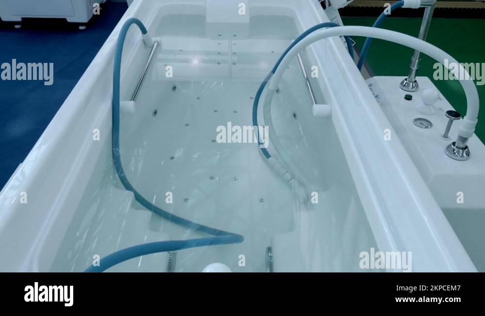 Medical baths with a full range of options and whirlpools to restore health Stock Video Footage