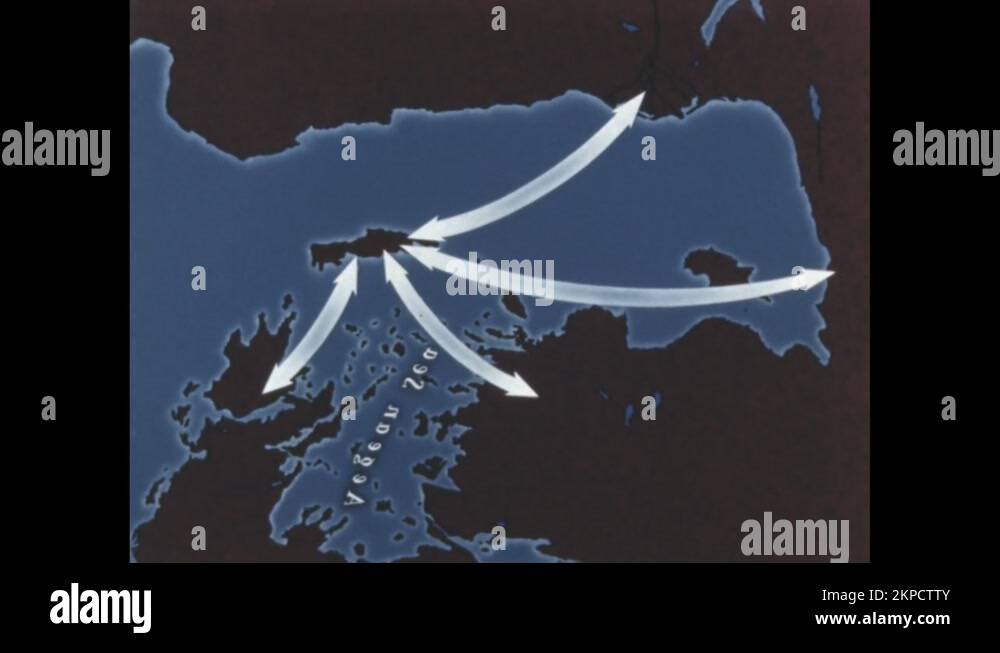 1960s Backwards map Aegean Sea - 1960s Backwards Map Aegean Sea Islands Early Period Arrows Drawn From 2kpctty