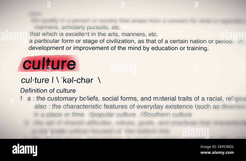 Definition word culture in dictionary Stock Videos & Footage - HD and ...