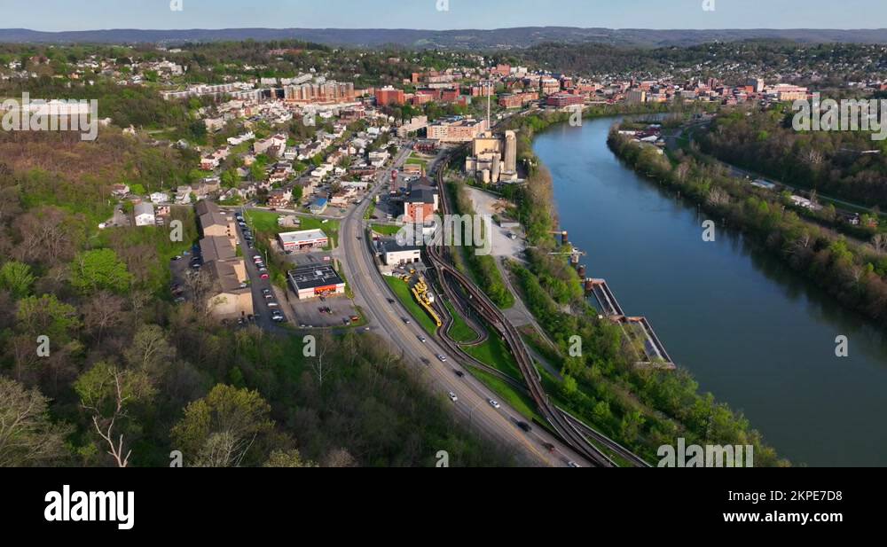 Downtown Morgantown West Virginia. Monongahela River and WV University ...