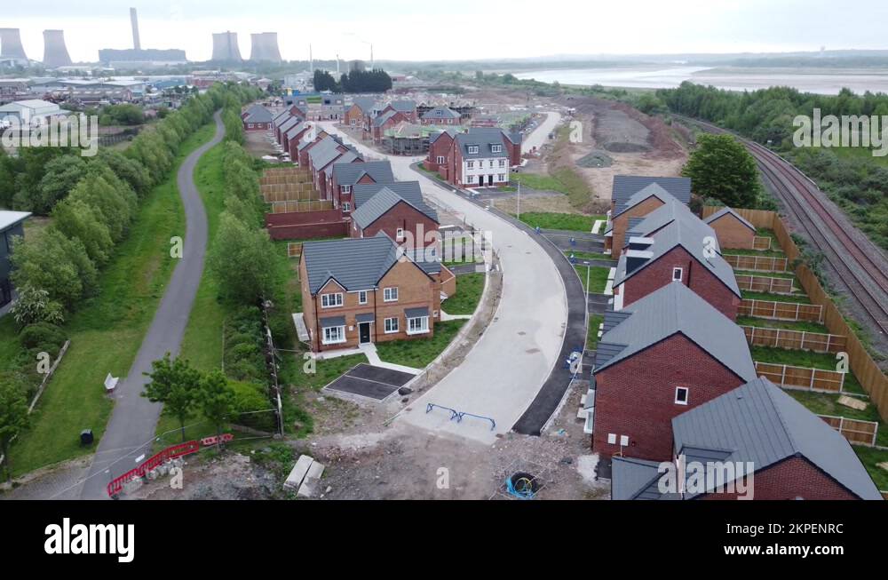 Incomplete new home residential development construction site survey ...