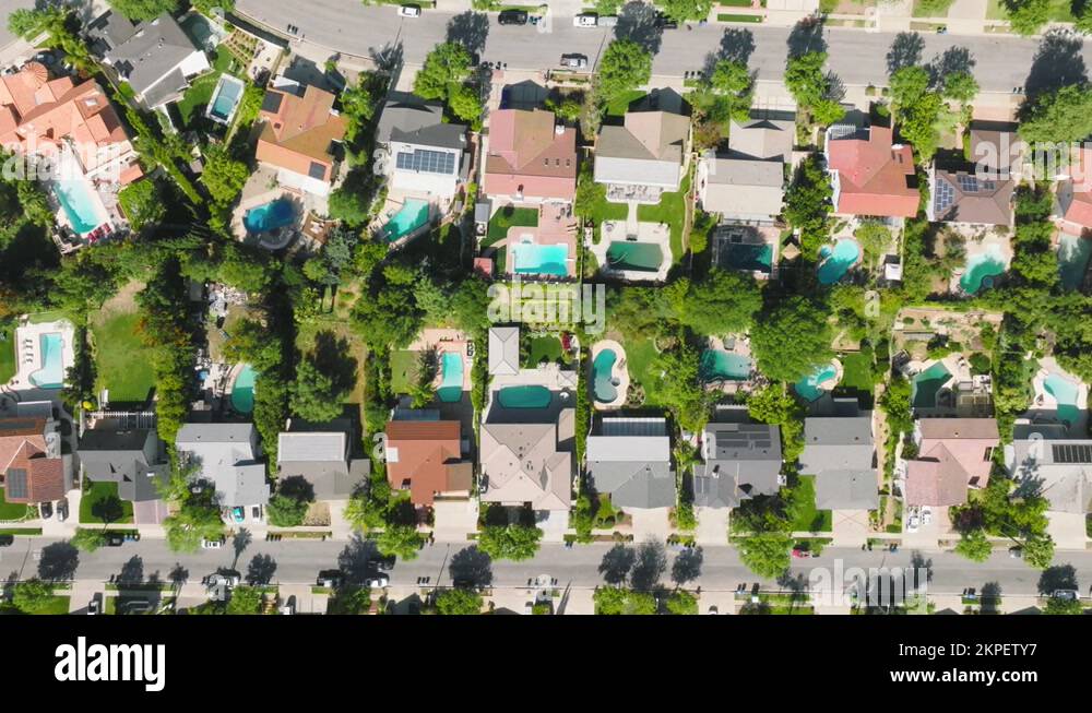 Guardgated community of Calabasas Hills, within lush greenery Stock