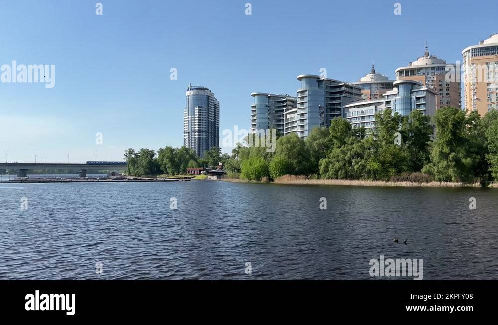 Luxurious modern high-rise residential complex on the riverside Stock ...