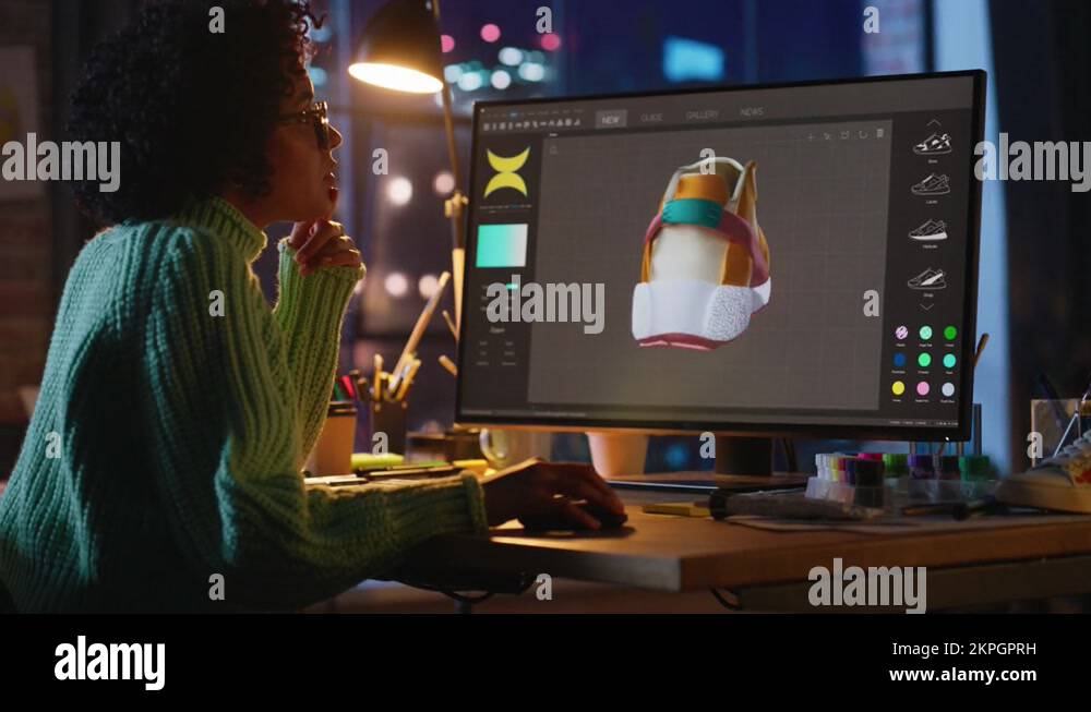 Woman Creating 3D Model At Computer Stock Video Footage - Alamy