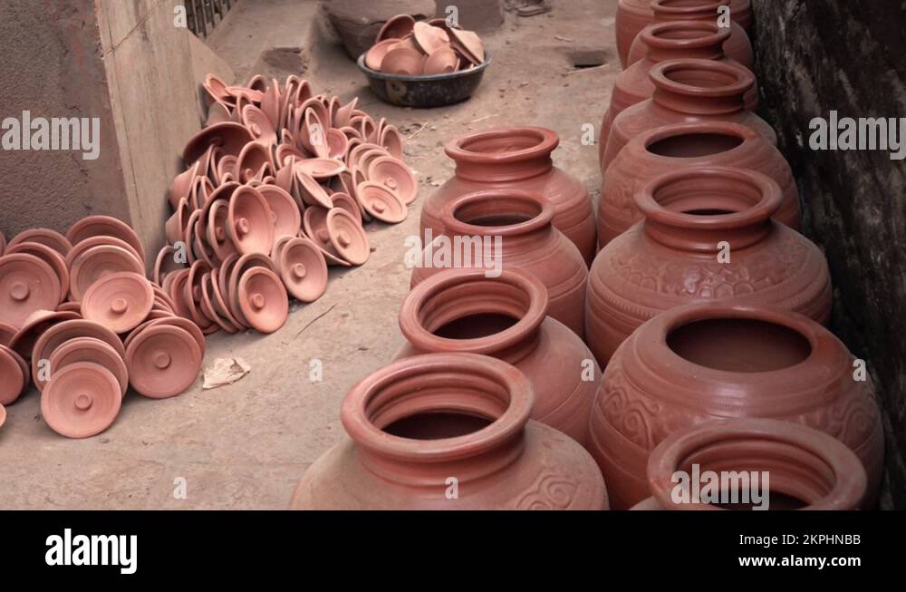 Handcrafted clay pot at Dharavi, Mumbai, India Stock Video Footage Alamy