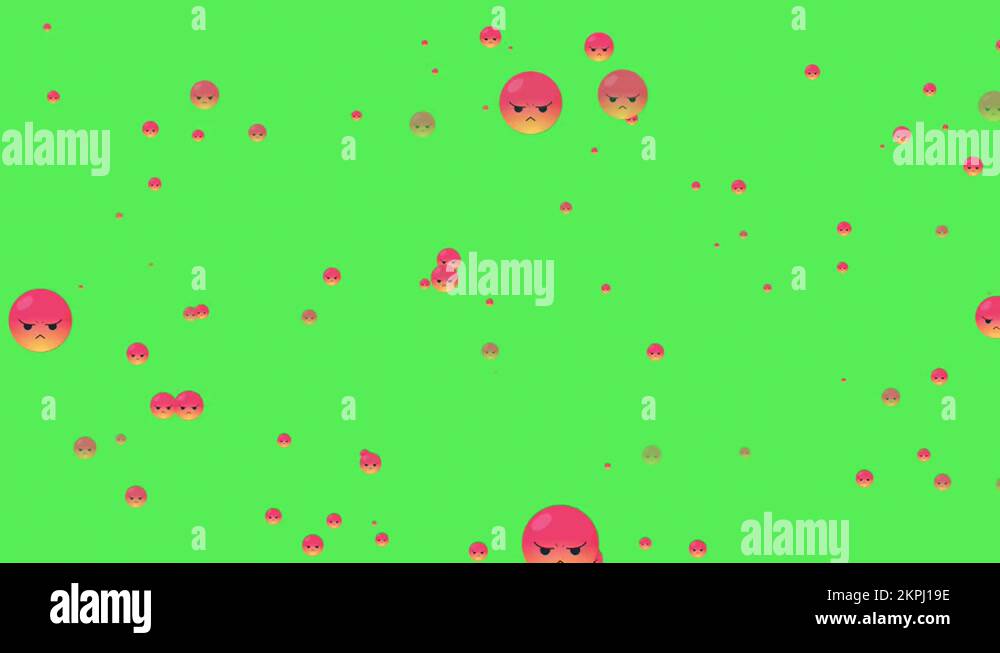 Seamless loop Motion Graphics Angry emoji Green Screen Background Stock Video Footage Alamy