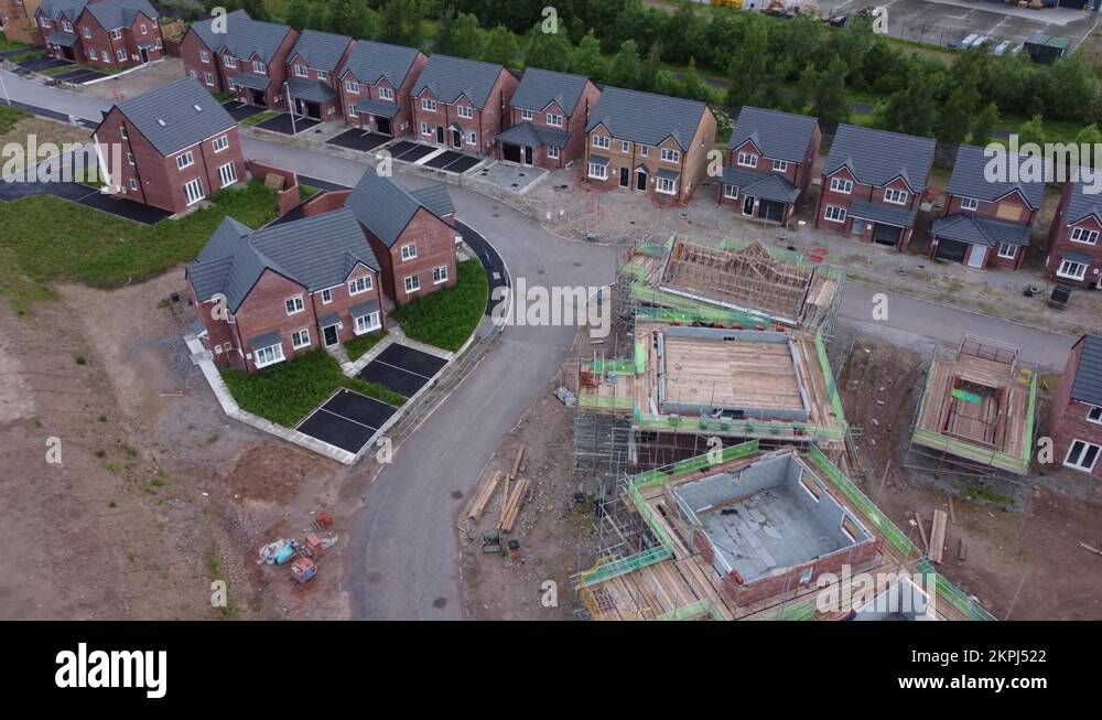 Property development real estate construction site aerial view above