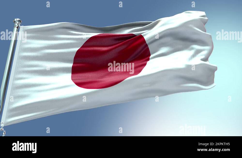 Japan Flag Realistic Loop Animation Stock Video Footage - Alamy