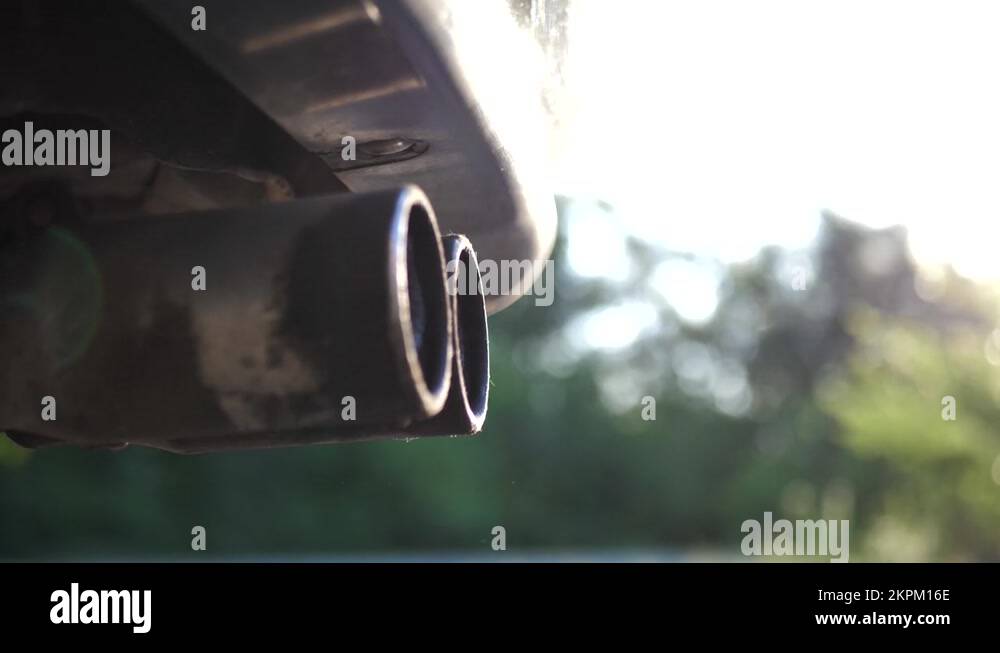 exhaust gases from the exhaust pipe of a car. environmental problems. Exhaust Stock Video