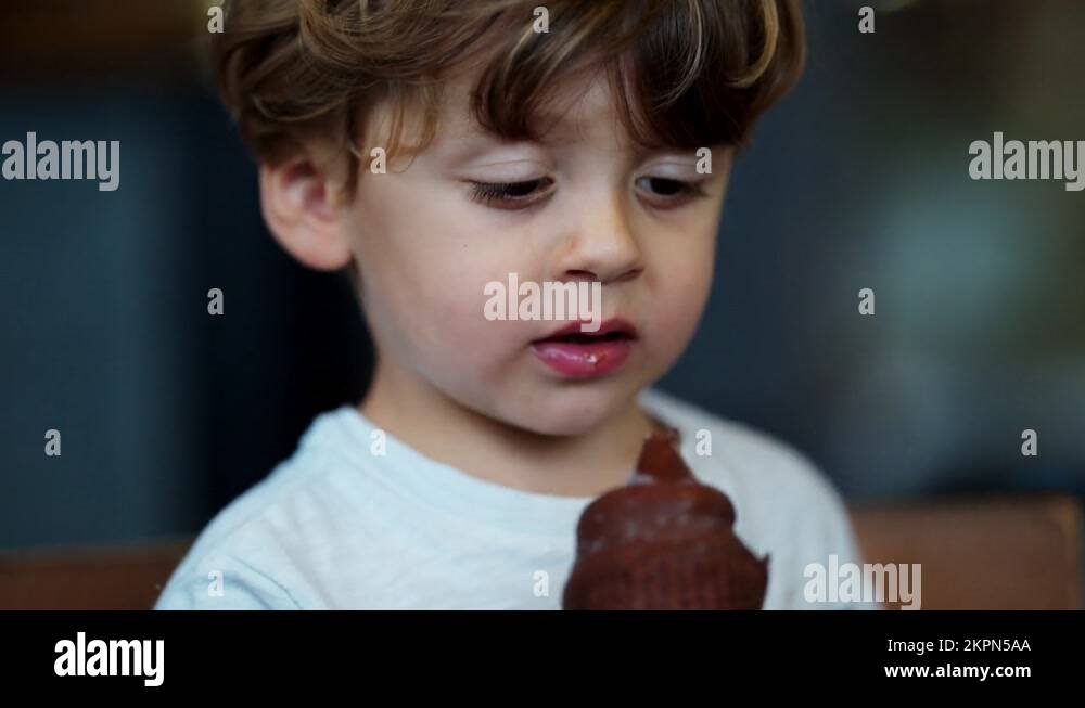 Child eating chocolate ice cream Stock Videos & Footage HD and 4K