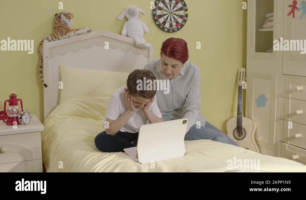 Technology and social media addiction in children Stock Video Footage ...