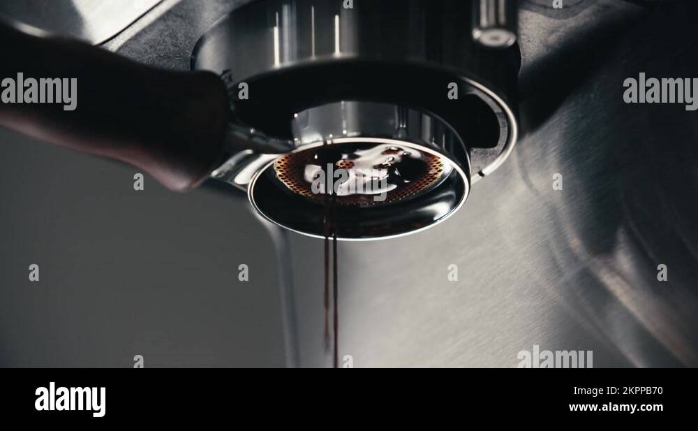 Espresso Machine Preinfusion Pulling Double Shot Coffee from