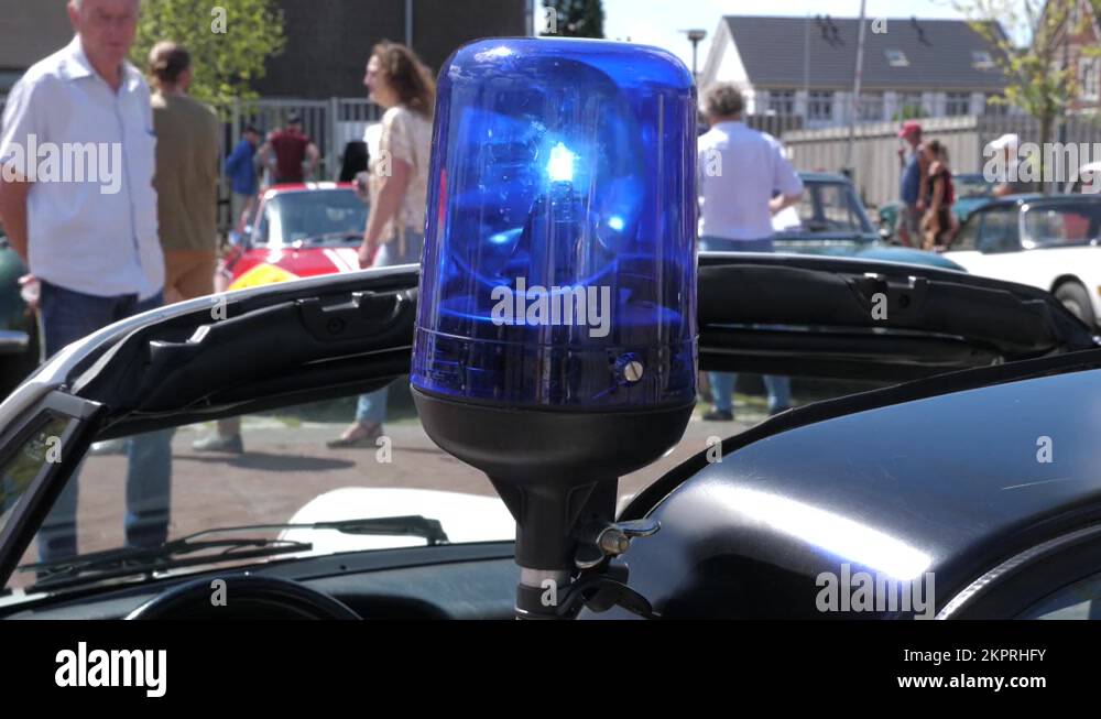 Porsche Carrera State Dutch Police car with flashing lights at Oldtimer ...