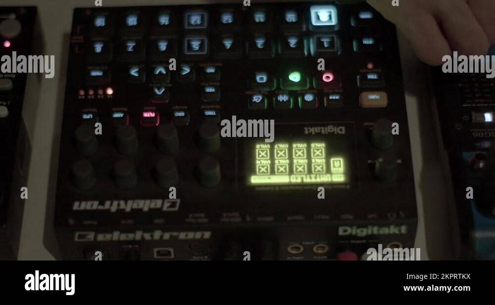 Flashing lights sound channel control panel Light designation control controller Stock Video