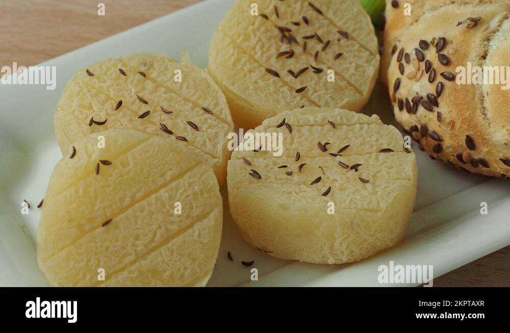 Czech smelly cheese Olomoucke tvaruzky. Stinky cheese. Aromatic