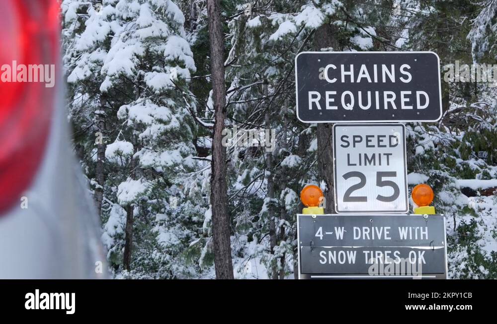 Snow chains required sign Stock Videos & Footage HD and 4K Video