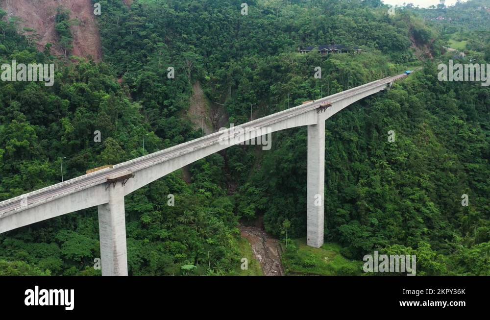 Aerial view of the tallest bridge in the philippines agas agas bridge
