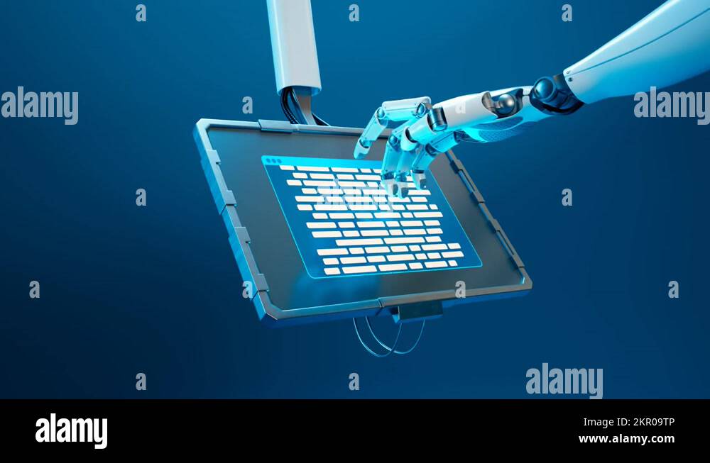 Robot passing CAPTCHA test. Test to tell apart computers and humans. AI ...