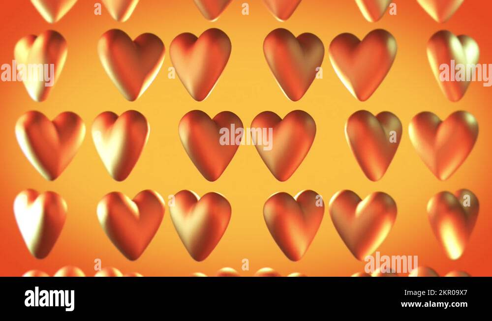 Happy Romantic Background With Rotating 3d Model Of A Red Heart In ...