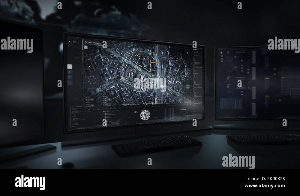 Artificial intelligence security radar system scans the selected city