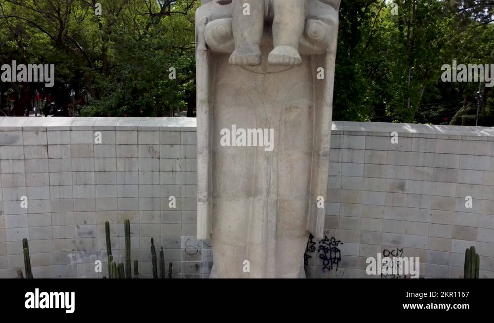 Pedestal Shot Revealing the Statue of the Monument to the Mother, a
