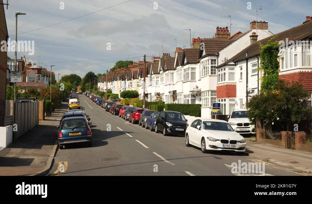Typical English homes in a village on the outskirts of London, United