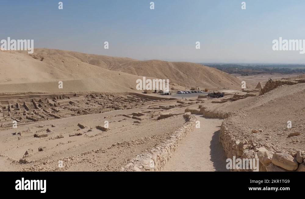 Historic Artisan Town Luxor Deir El Medina Ancient Egyptian Village Stock Video Footage Alamy