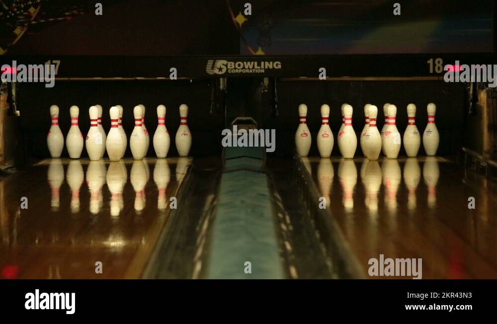Bowling alley kids with gutter bumper HD 6676 Stock Video Footage Alamy