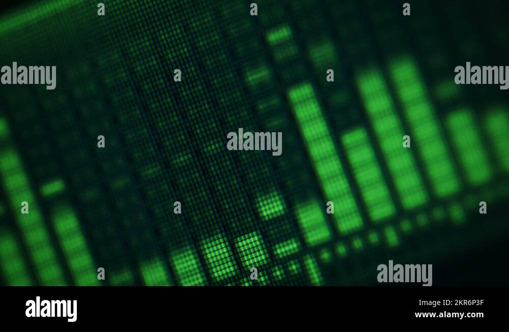 video 1920x1080 green equalizer on the electronic screen Stock Video