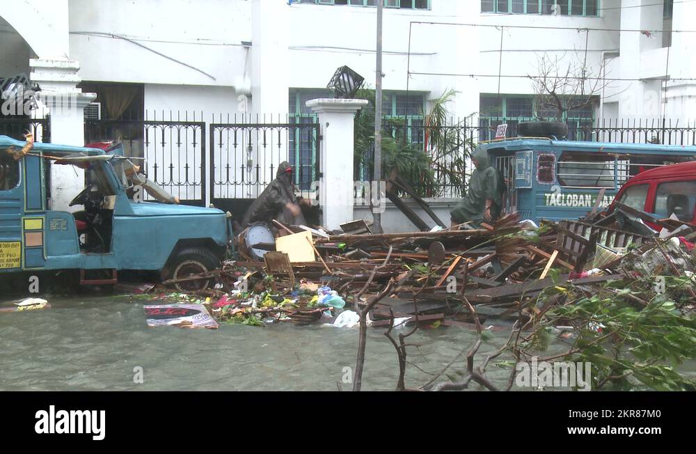 Typhoon Haiyan Devastation Storm Surge Flooding Tacloban Stock Video Footage Alamy