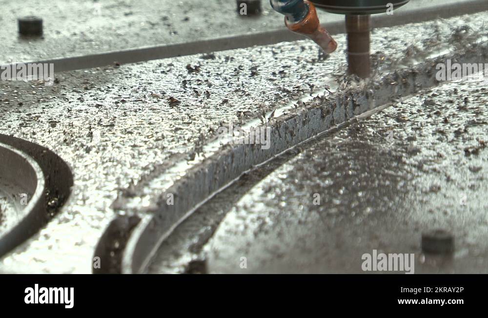 Machine digging a groove in metal Stock Video Footage Alamy