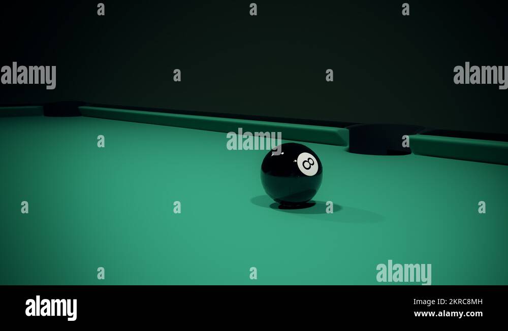 Pocketing the 8 ball. Billiards ball winning shot cue ball Stock Video