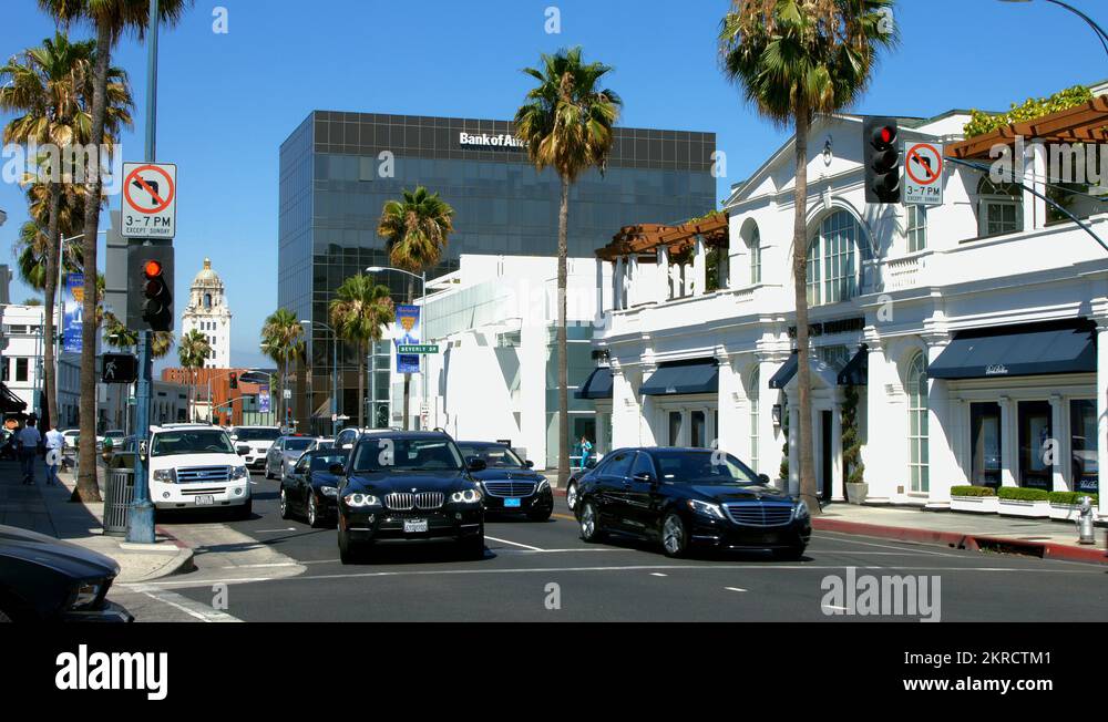 Panorama of Rodeo Drive in Beverly Hills in Los Angeles California 4K ...