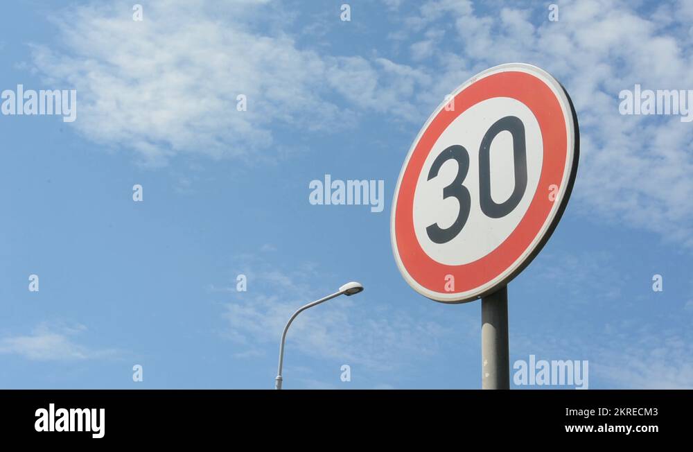 30 speed limit traffic signs Stock Videos & Footage - HD and 4K Video ...