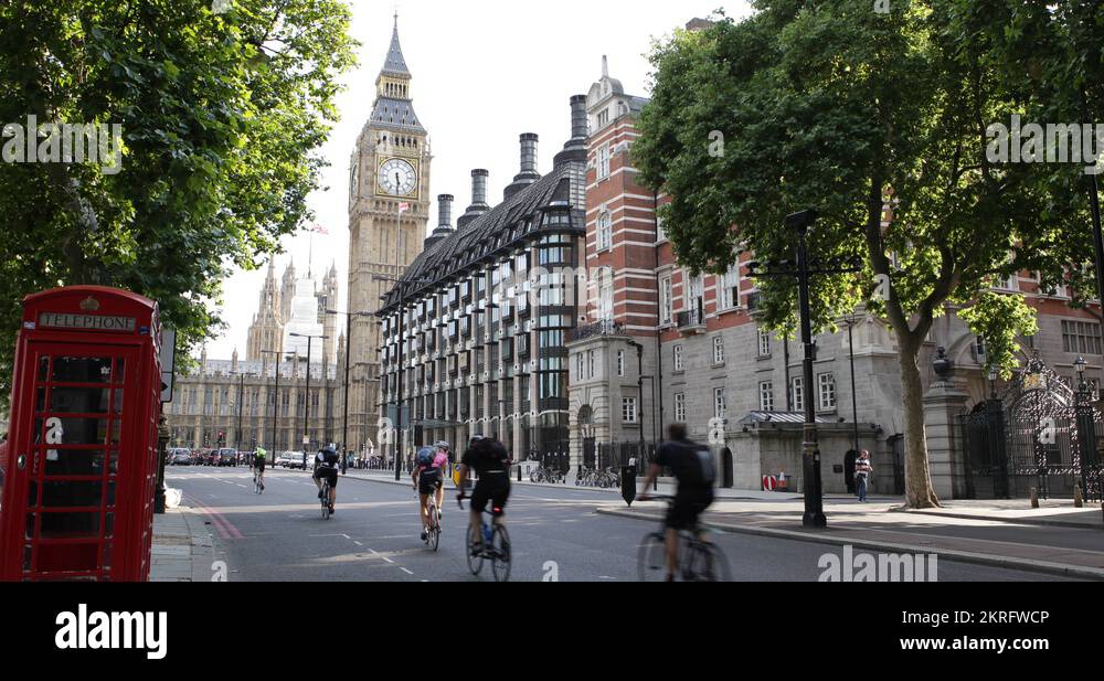 Ultra HD 4K Iconic Telephone Booth Westminster Palace Clock Tower Cars