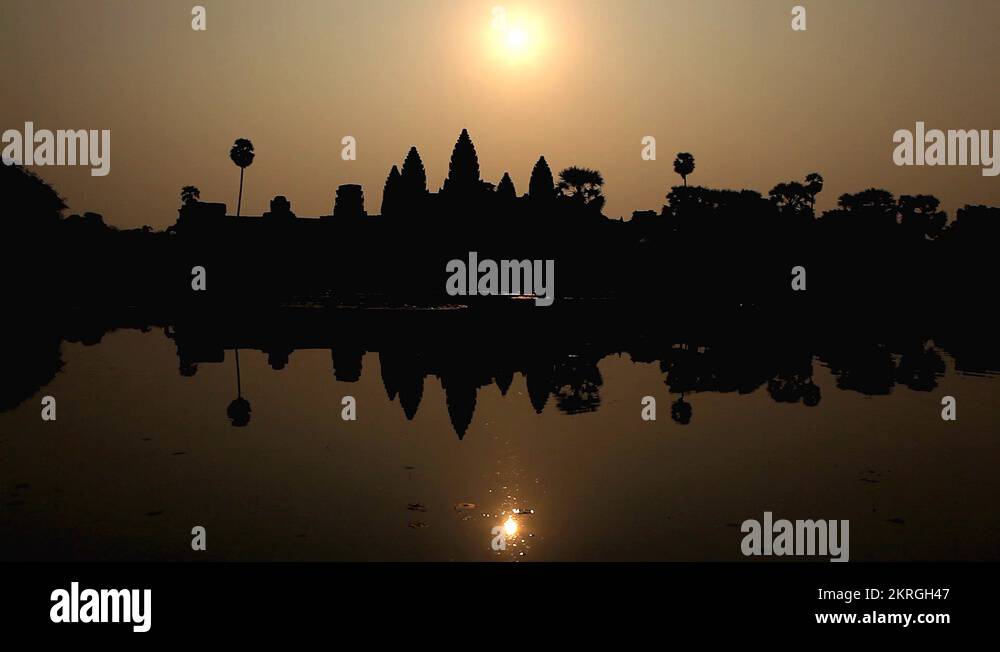 Sunrise at Angkor Wat Temple, Cambodia, The World's Largest Religious
