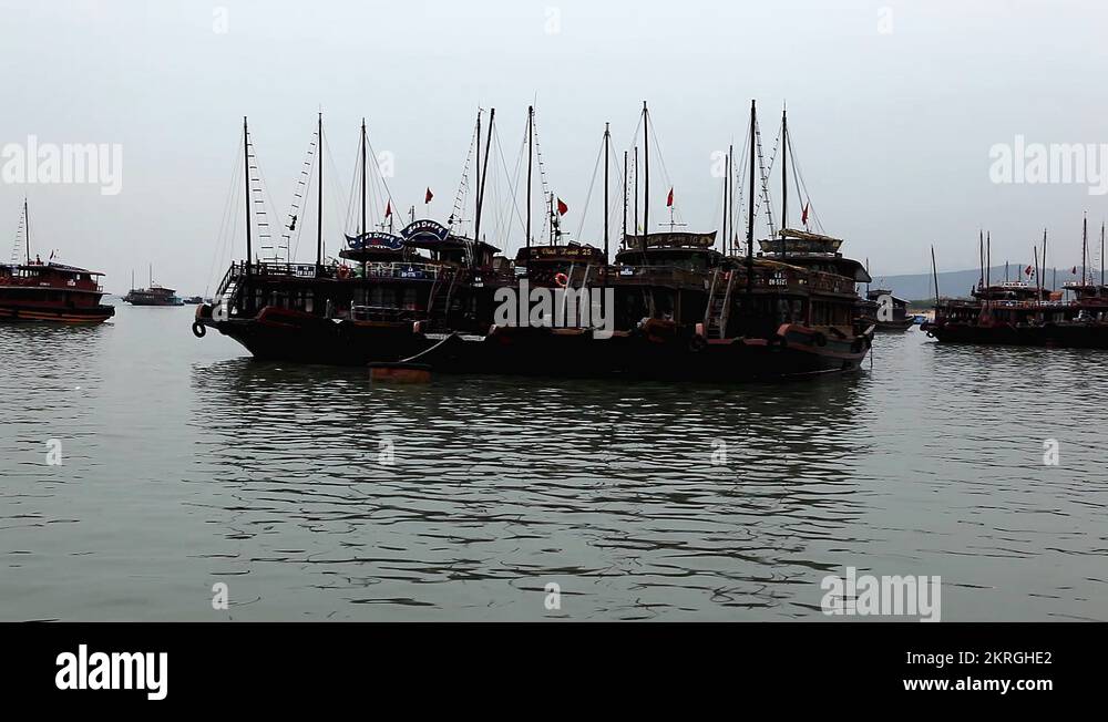 Junk Boat Trip POV in Ha Long Bay (Descending Dragon Bay), Vietnam