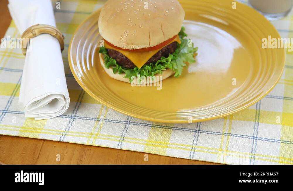 Chocolate milkshake hamburger fries Stock Videos & Footage - HD and 4K