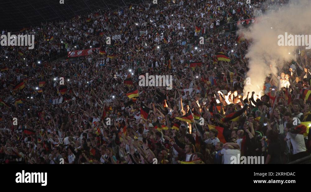 Ultra HD 4K Soccer Fan Light Flares Smoke Grenade Bomb Stadium People Supporters Stock Video