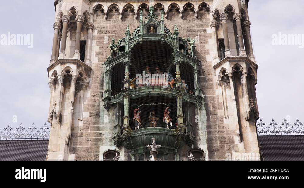 UHD 4K Famous German Icon Glockenspiel Chimes Bells Music Munich New