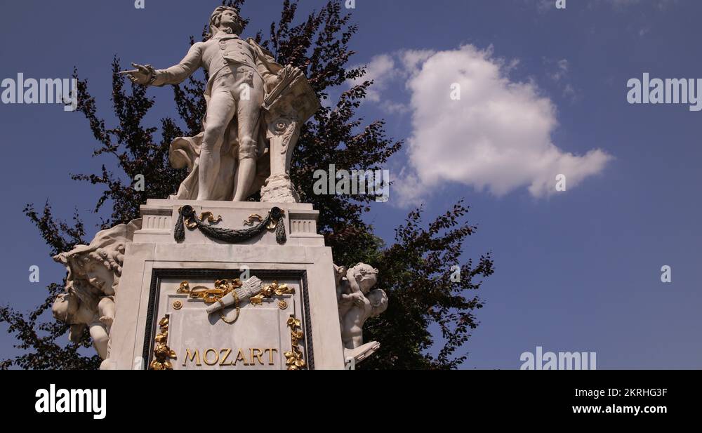 UHD 4K Memorial Mozart Monument Statue Burggarten Vienna Central Park
