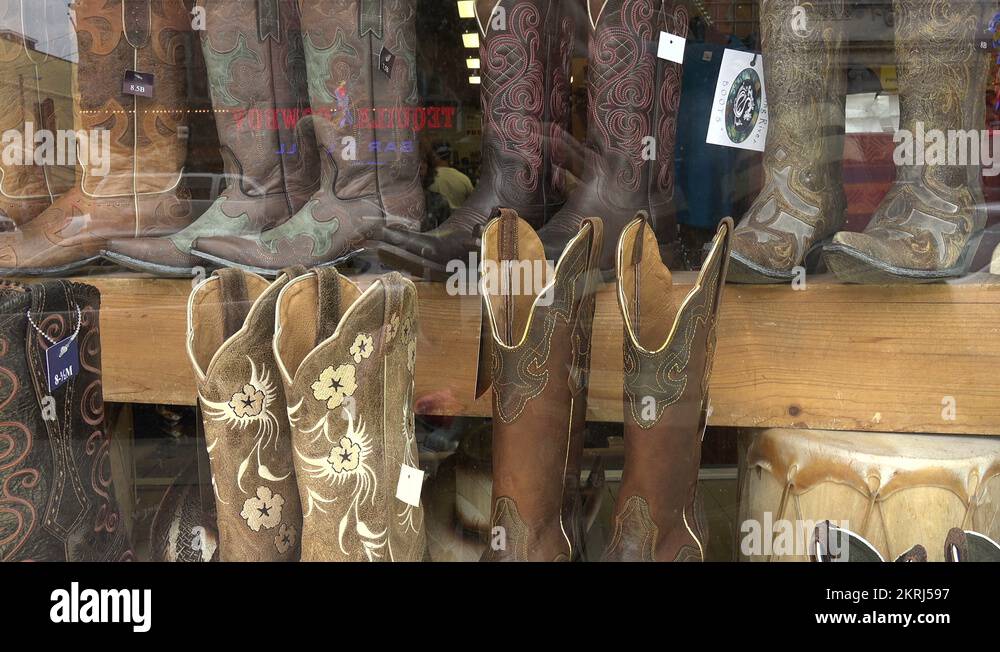 boot country store shop window broadway, nashville, tn, usa Stock Video ...