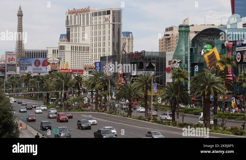 Las Vegas Strip Sightseeing Iconic Boulevard Busy Street Rush Hour