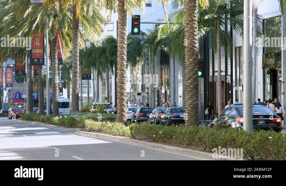 4K, UHD, Luxury stores on Rodeo Drive, Beverly Hills, Los Angeles