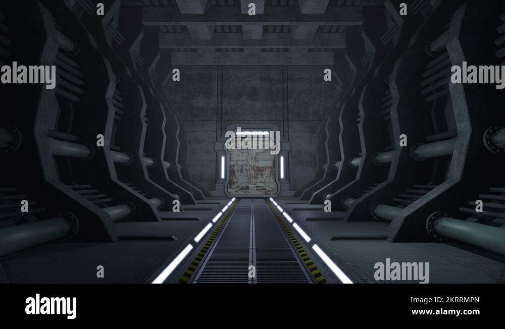 Corridor. Doors with green screen and alpha matte 4K Stock Video