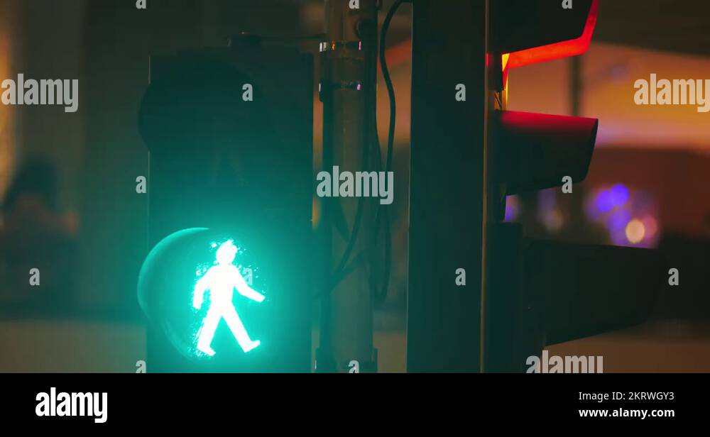 Traffic light control flashing and blinking from green to red color Stock Video Footage Alamy