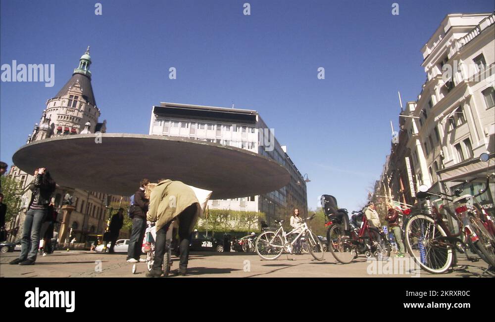 WS T/L View of people at Stureplan / Stockholm, Sweden, Scandinavian ...