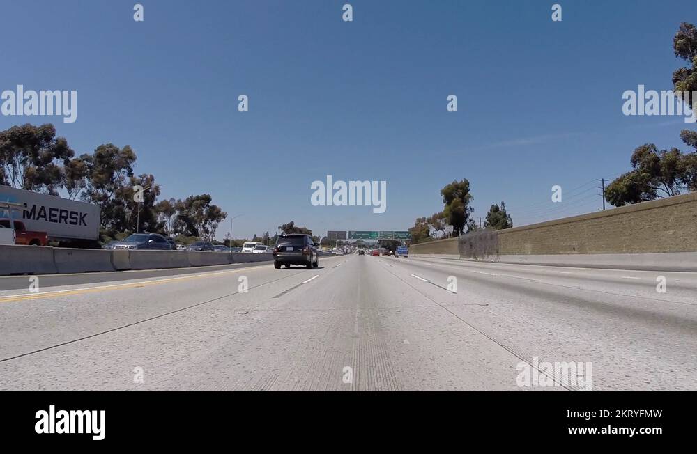 LAX Airport overhead sign on the 405 San Diego Freeway Stock Video